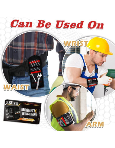 Pulsera Magnética XSEYE J-37 Roja para Tornillos y Piezas