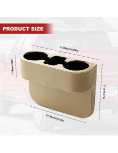 Soporte para Tazas y Teléfonos Beige Lyxheth - Organizador Auto 2
