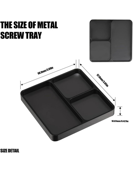 Bandeja magnética para tornillos RC Shaluoman 9.9cm x 9.9cm