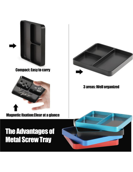Bandeja magnética para tornillos RC Shaluoman 9.9cm x 9.9cm