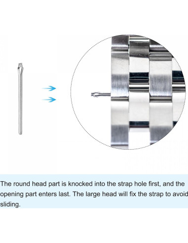 Pasadores de Enlace de Reloj uxcell 22mm Acero Inoxidable 1mm