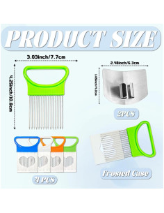 Cortador de Cebolla NEETUE 6 Pcs Acero Inoxidable Multicolor 2