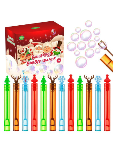 Paquete de 60 Varitas de Burbujas de Navidad YBSOP Mini