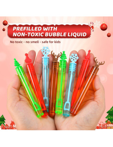 Paquete de 60 Varitas de Burbujas de Navidad YBSOP Mini