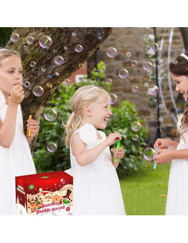 Paquete de 60 Varitas de Burbujas de Navidad YBSOP Mini