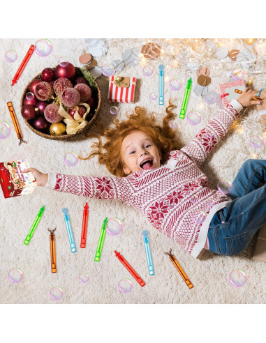 Paquete de 60 Varitas de Burbujas de Navidad YBSOP Mini