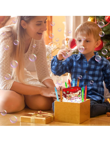 Paquete de 60 Varitas de Burbujas de Navidad YBSOP Mini