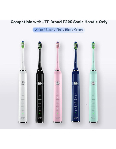 Cabezas de cepillo de dientes JTF Sonic P200, paquete de 3, negro