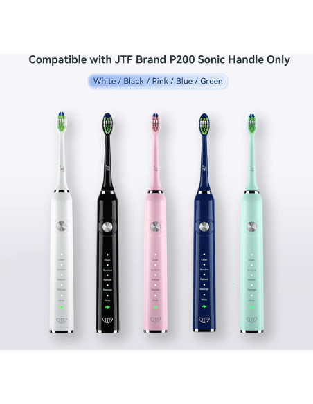 Cabezas de cepillo de dientes JTF Sonic P200, paquete de 3, negro