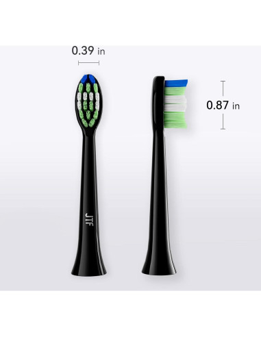 Cabezas de cepillo de dientes JTF Sonic P200, paquete de 3, negro