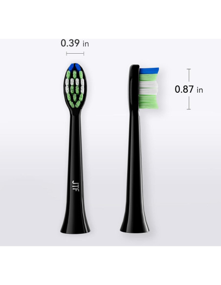 Cabezas de cepillo de dientes JTF Sonic P200, paquete de 3, negro