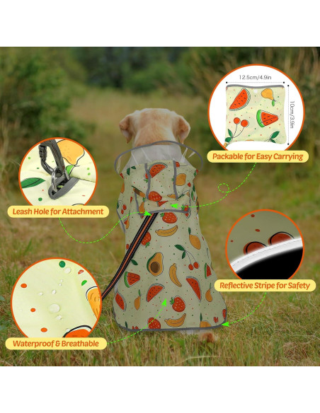 Abrigo de Lluvia para Perros Weesiber Pequeño Amarillo Frutas