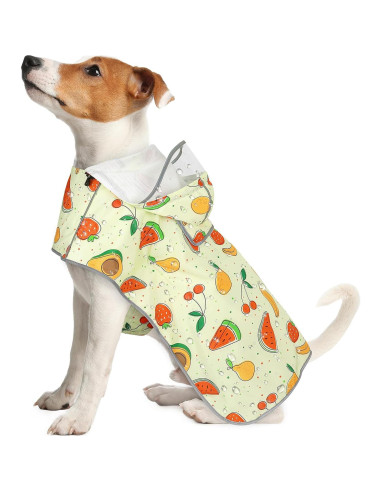 Abrigo de Lluvia para Perros Weesiber Pequeño Amarillo Frutas