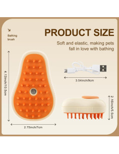 Cepillo de Vapor 3 en 1 KALAMANDA para Gatos Aguacate Blanco 2