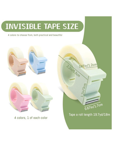 Paquete de 4 Cintas Invisibles BangBoom con Dispensador Mini