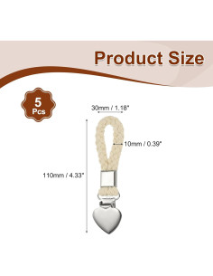 Clips para Toallas de Té PATIKIL 5 Pcs Beige 11x3.05 cm 2