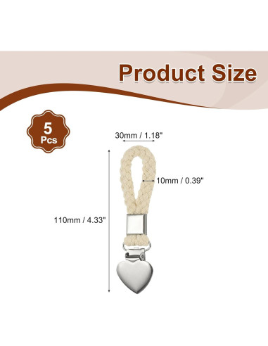 Clips para Toallas de Té PATIKIL 5 Pcs Beige 11x3.05 cm