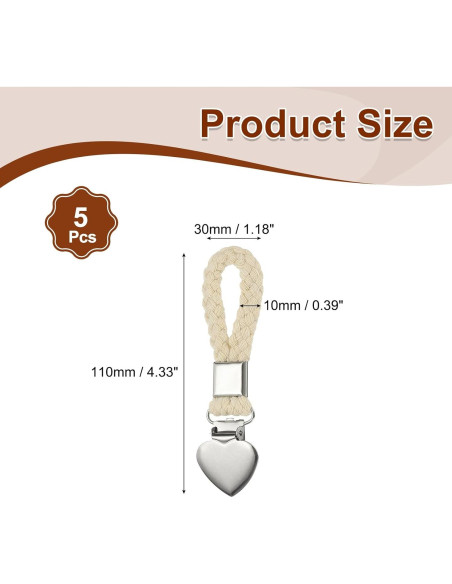Clips para Toallas de Té PATIKIL 5 Pcs Beige 11x3.05 cm