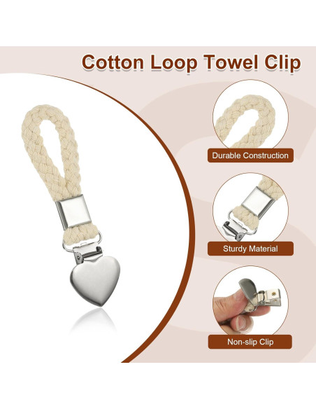 Clips para Toallas de Té PATIKIL 5 Pcs Beige 11x3.05 cm