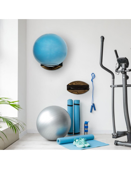 Juego de 2 Soportes de Pared MyGift para Pelotas de Ejercicio Juego de 2 Soportes de Pared MyGift para Pelotas de Ejercicio