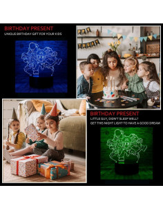 Lámpara de Mesa LED 3D Junnire Super Mario Multicolor 2
