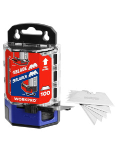 Cuchillas Utility WORKPRO 100 Piezas Acero SK5 Dispensador