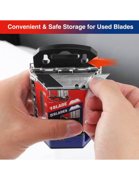 Cuchillas Utility WORKPRO 100 Piezas Acero SK5 Dispensador