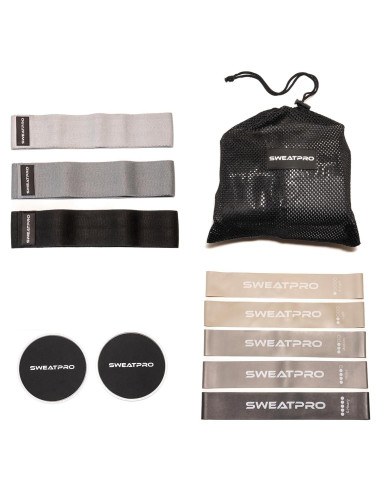 Kit de Ejercicio SweatPro - Bandas de Resistencia y Deslizadores
