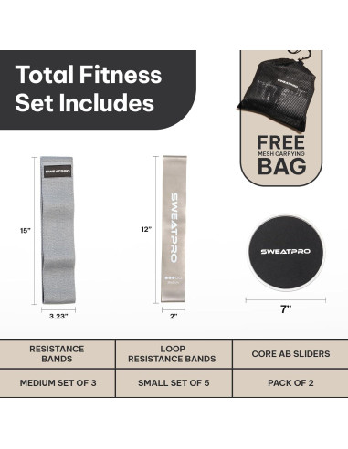 Kit de Ejercicio SweatPro - Bandas de Resistencia y Deslizadores