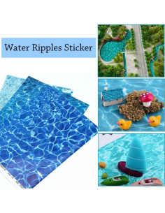 9 Hojas de Etiquetas de Olas de Agua Wmhanler 29.7x21 cm 2
