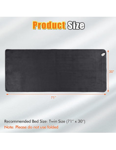 Almohadilla Térmica Eléctrica CLEEMAN Individual 177.8x76.2cm 5 Niveles 2