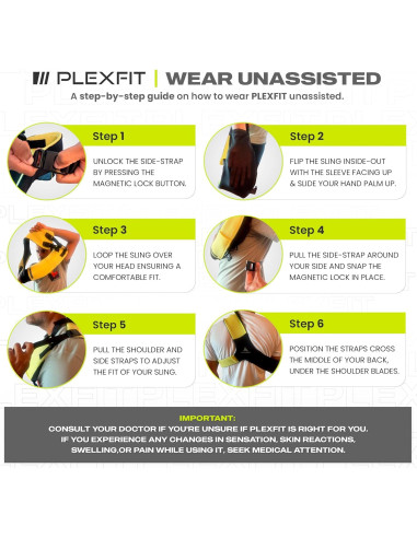 Faja inmovilizador de hombro PLEXFIT - Soporte lesiones brazo izquierdo