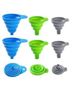 Juego de 6 embudos colapsables de silicona Emptycolor - Grado alimenticio