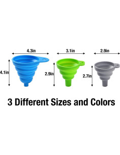 Juego de 6 embudos colapsables de silicona Emptycolor - Grado alimenticio 2