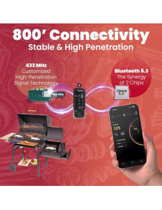 Termómetro de Carne Inalámbrico Rong Tronic con Bluetooth 800ft 2