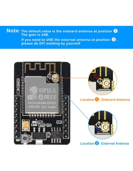Placa de Desarrollo ESP32-CAM AEDIKO 2.4GHz con Cámara OV2640