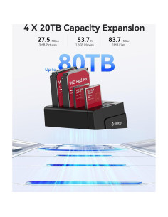 Estación de Acoplamiento ORICO 6648US3 4 Bahías USB 3.0 80TB 2