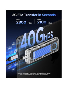 Carcasa SSD M.2 NVMe ORICO TCM2-U4-BL 40Gbps con Ventilador 2