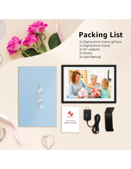 Paquete de 2 Marcos de Fotos Digitales WDYQJE 10.1" WiFi