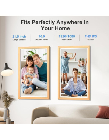 Marco de Fotos Digital Nethgrow 21.5" 1080P WiFi 32GB
