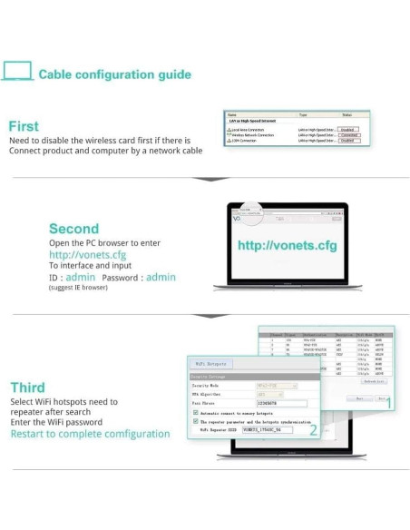 Puente Repetidor WiFi VONETS VAP11G-300 300Mbps 2.4GHz