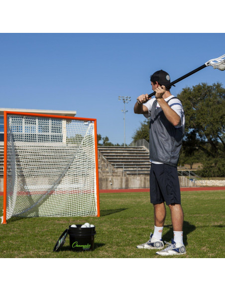 Pelotas de Lacrosse Champion Sports - Cubo con 36 Pelotas Blancas