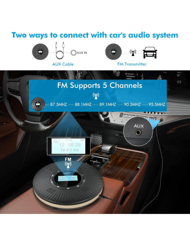 Reproductor de CD Portátil HOTT C228 Bluetooth 5.3 4 Altavoces