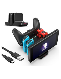 Estación de Carga 6 en 1 RHOTALL para Nintendo Switch y Joycon