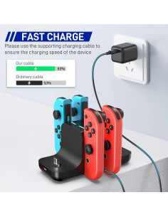 Estación de Carga 6 en 1 RHOTALL para Nintendo Switch y Joycon 2