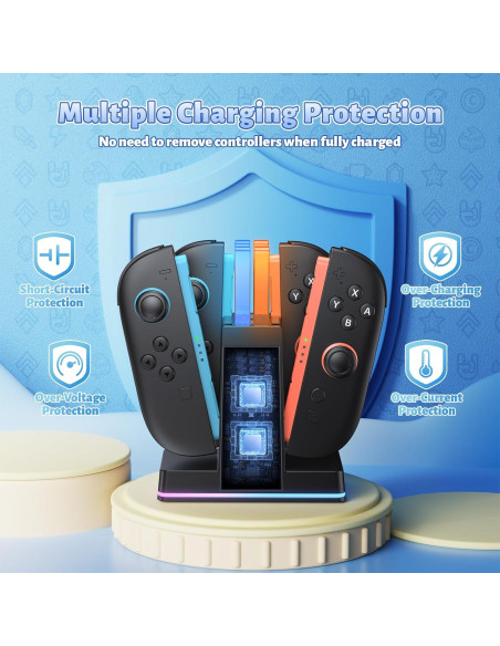 Estación de Carga Rápida FASTSNAIL para Joy-Con Switch 2