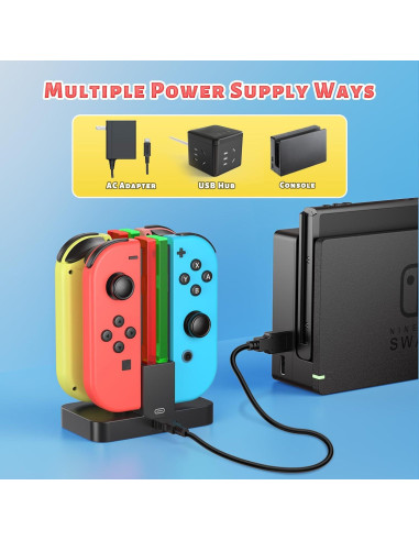 Dock de Carga FastSnail para Joy-Con Nintendo Switch OLED