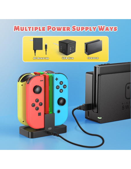 Dock de Carga FastSnail para Joy-Con Nintendo Switch OLED