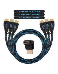 Cable HDMI 1.83 m Paquete de 3 Twisted Veins Alta Velocidad 4K