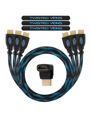Cable HDMI 1.83 m Paquete de 3 Twisted Veins Alta Velocidad 4K